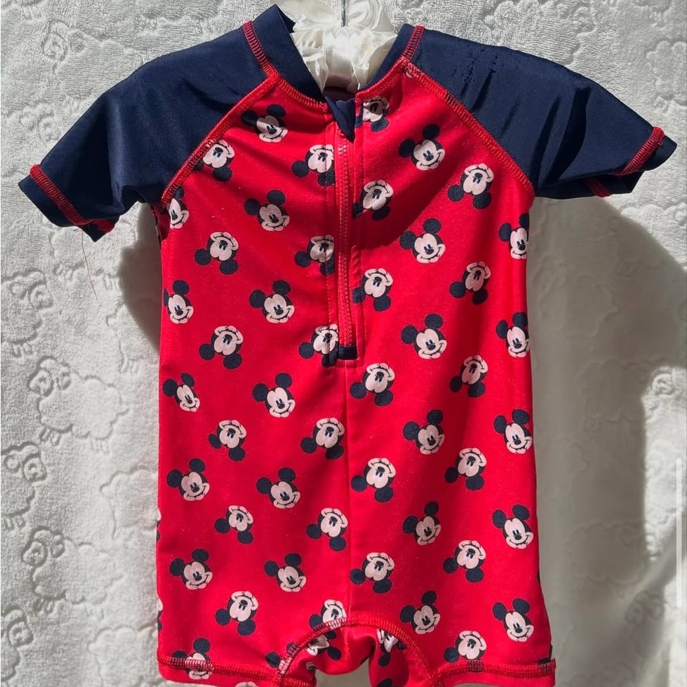Disney Mickey Mouse swimsuit 12 mos runs small